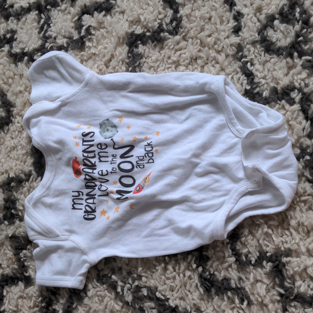 My grandparents love me to the moon and back 6 month short sleeve onesie